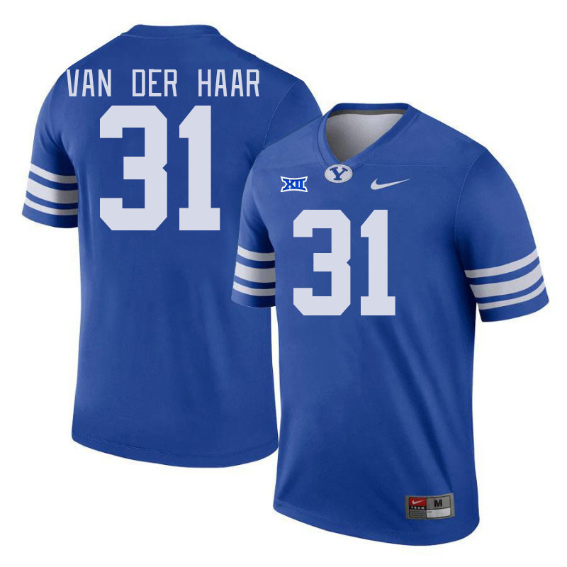 Men #31 Sam Van Der Haar BYU Cougars College Football Jerseys Stitched Sale-Royal